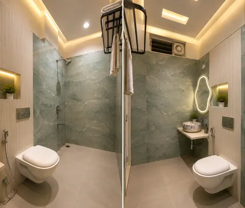 Deluxe Room bathroom at Erleen Hotel