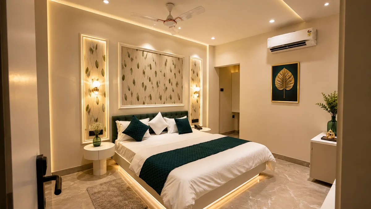 Premium Room interior at Erleen Hotel Indore