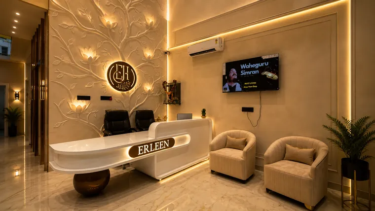 Elegant reception area at Erleen Hotel Indore