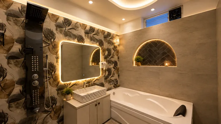 Private deep soaking bathtub at Erleen Hotel