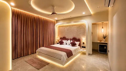 Suite interior with contemporary decor at Erleen Hotel